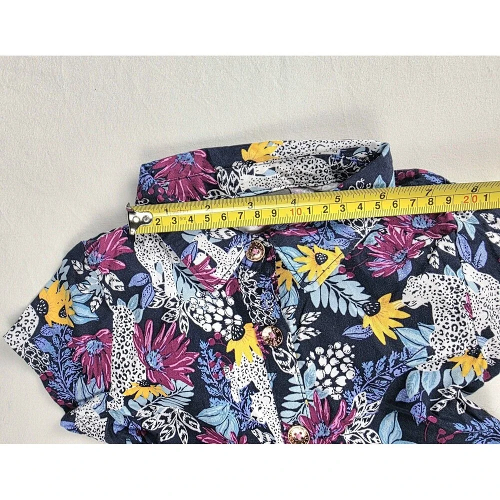 Girls Dress Size 4 Vince Camuto 100% Cotton Summer Bright Tropical Floral Tiered